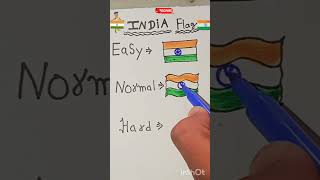 easynormalhard🇮🇳flag drawing independence day drawing artviralvideoyoutubeshorts [upl. by Nomzzaj]