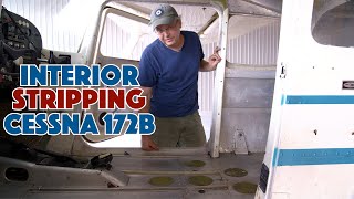 Stripping The Interior From A Cessna 172B Glens Hangar Episode 4 [upl. by Nooj]