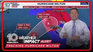 Hurricane Milton update Storm regains Cat 5 strength shifts south 5 pm Tuesday Oct 8 [upl. by Imena628]