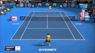 Sergiy STAKHOVSKY UKR vs Bernard TOMIC AUS SEMI FINAL HIGHLIGHTS Apia International Sydney 2014 [upl. by Ardel]