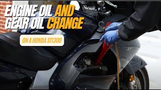 How to change the gear oil and engine oil on a Honda St1300 [upl. by Eelarak913]