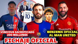 🚨BOMBAZO DE ULTIMA HORA PRIMER FICHAJE OFICIAL DEL BARCELONA  VINICIUS AL PSG  BENZEMA ES OFICIAL [upl. by Craw]