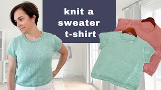 How to Knit a Classic Sweater TShirt  Brightbay Tee Knitting Pattern  Tutorial [upl. by Jelks178]