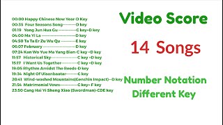 14 Songs Number Notation Video For Different Key Dizi Flutes Detail in Comment Dan Tang [upl. by Annaillil]