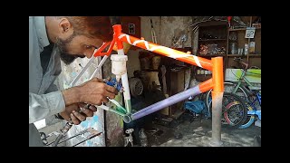 cycle paint spray framehow to spray paint a bicycle [upl. by Solita860]