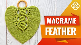 Macrame Feather Leaf Pattern  Macrame DIY  Macrame Feather Tutorial [upl. by Onia523]