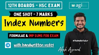 One Shot Index Numbers  12th Commerce  Maths 2  HSC Commerce Boards 2022  Akash Agrawal [upl. by Carole]