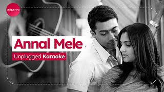 Annul Maelae Pani Thuli  Latest Unplugged Karaoke  Vaaranam Ayiram  uniqueroke [upl. by Etana]