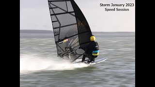 Windsurfing Speed session 40 knots  January 2023  4K [upl. by Tessa209]