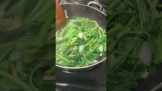 Stir fried green leaves asmr shorts cooking [upl. by Hpesoy890]