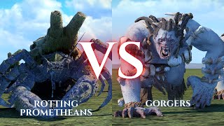 WARHAMMER III Total War  Rotting Prometheans VS Gorgers [upl. by Raman]