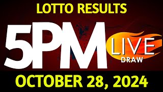 Lotto Result Today 500 pm draw October 28 2024 Monday PCSO LIVE [upl. by Renruojos151]