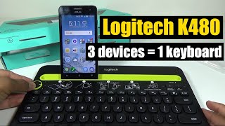 Logitech K480 Multi Device Bluetooth Keyboard for Windows Mac Chrome OS Android iOS [upl. by Moynahan]