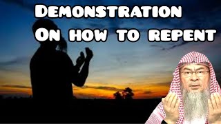 Demonstration on how to repent to Allah tawbah  repentance  Assim al hakeem [upl. by Leira]