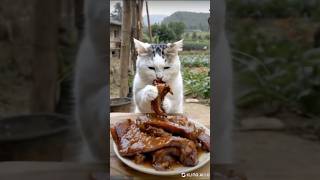 Cat Cooks Steak [upl. by Cired]