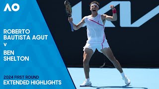 Roberto Bautista Agut v Ben Shelton Extended Highlights  Australian Open 2024 First Round [upl. by Ieluuk]