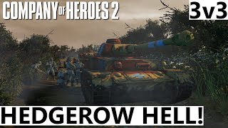 Hedgerow Hell 3v3 Custom Map Company of Heroes 2 [upl. by Cherye376]