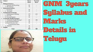 GNM Nursing  3years Syllabus internship and Marks Details in Telugu Full Syllabus [upl. by Ydoc967]