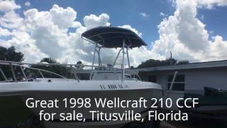 1998 Wellcraft 210 CCF for sale Titusville Florida [upl. by Pomona]