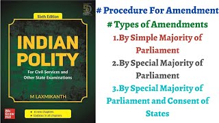 V44 Article 368 Simple amp Special Majority for amendment of Constitution Polity by M Laxmikanth [upl. by Garry]