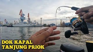 MANCING MALAM IKAN NYA LEBIH RAKUS  DOK KAPAL TANJUNG PRIOK  TERNYATA SARANG BARRAMUNDI [upl. by Ylhsa93]