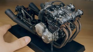 Heavy Weathering Honda CB750F Engine Build Tamiya 16 [upl. by Shelia]