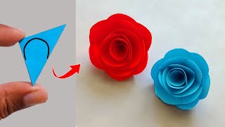 HOW TO MAKE JISOOs FLOWER 🌹 Paper Flower Making Step By Step  DIY Origami Flower [upl. by Otha876]