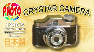 Crystar 1940´s Subminiature Camera with a 175mm rollfilm Made in Japan [upl. by Saibot]