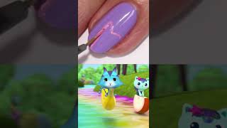 I LOVE this Gabby Cat nail art 🌈  GABBYS DOLLHOUSE [upl. by Llenil803]