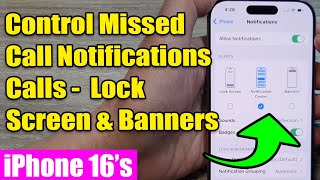 📲 How to ShowHide Missed Call Notifications on iPhone Lock Screen Banners amp Notification Center [upl. by Yardna319]