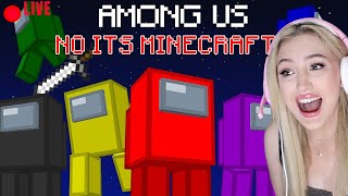 Among Us Skin In Minecraft Vibing 🔴 LIVE [upl. by Carlisle499]