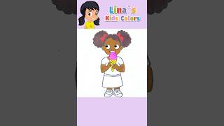 Cute Girl and Ice Cream 🍦 Reverse Coloring Fun  Coloring  Kids Songs ✨💖🌟 shorts nurseryrhymes [upl. by Ueihtam]