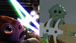 Star Wars Nahdar Vebb death comparison TCW vs Star Wars Episode III [upl. by Matthews9]