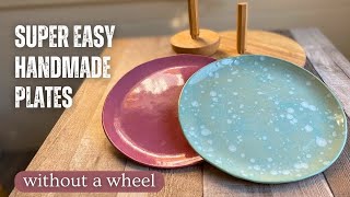 Make a plate by hand  no pottery wheel needed [upl. by Judd]