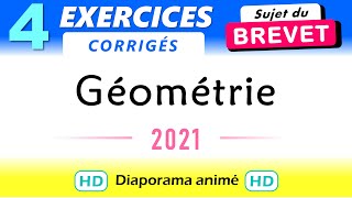 Brevet Maths exercices Géométrie 2021 [upl. by Rayburn]