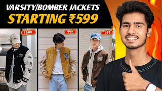 Best And Sasti VarsityBomber Jackets For Winters Starting At ₹599 🔥  TALIB Styling [upl. by Aimac]