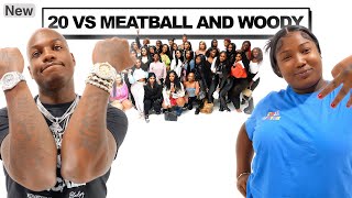 20 PEOPLE VS 2 COMEDIANS MEATBALL amp LIL WOODY [upl. by Auqinahs]