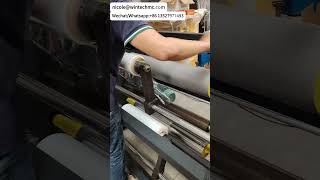 800mm small hand roll stretch film slitting and rewinding machinehand roll stretch film rewinder [upl. by Rowe]