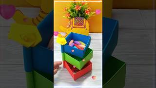 DIY Colorful Origami Desk Organizer Easy amp Creative Desk Decor shorts youtubeshorts shortsfeed [upl. by Lorna970]