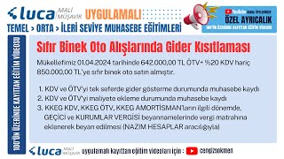 Luca MMP  Sıfır Binek Oto Alışlarında Gider Kısıtlaması [upl. by Casaleggio]