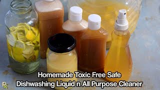 NaturalSafeNonToxic Dish Washing LiquidMultipurpose Cleaner4 Easy DIY Dish SoapEco Friendly [upl. by Pappas706]