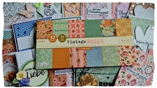 ❤️19 Karten aus 1 Block von Action Vintage Roses [upl. by Mclyman495]