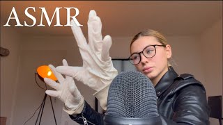 ASMR  GUMMI HANDSCHUHE UND LEDERJACKE 🖤 Langsam abtasten  reiben und tippen  Deutsch German [upl. by Boeke164]