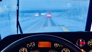 Driving Through the Scariest Snowstorm Ever in a Peterbilt 389 [upl. by Yreved585]