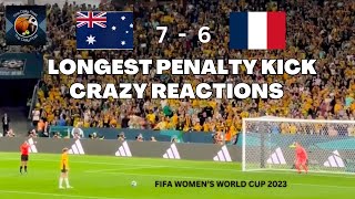 Crazy Reactions to Australia Matildas Longest Penalty Kick vs France  Women’s World Cup 2023 [upl. by Forrest]