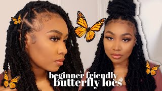 EASY BUTTERFLY LOC TUTORIAL  BEGINNER FRIENDLY MIDBACK SOFT LOCS DISTRESSEDLOCS  Kathryn Bedell [upl. by Hanavas268]