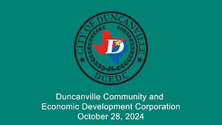 Duncanville Community and Economic Development Corporation Regular Meeting for October 28 2024 [upl. by Yelsgnik]