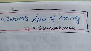 Newtons law of cooling in telugu [upl. by Rosenblum174]