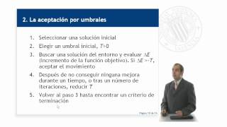 Optmización heurística mediante aceptación por umbrales  58  UPV [upl. by Retsevlis]