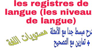 françaisfacile les registres de langue مستويات اللغة شرح مبسط جدا مع الأمثلة [upl. by Haimarej]